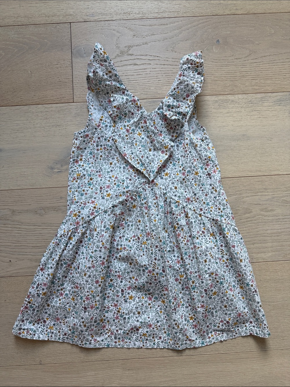 Tea Collection White Floral Ruffle Dress
